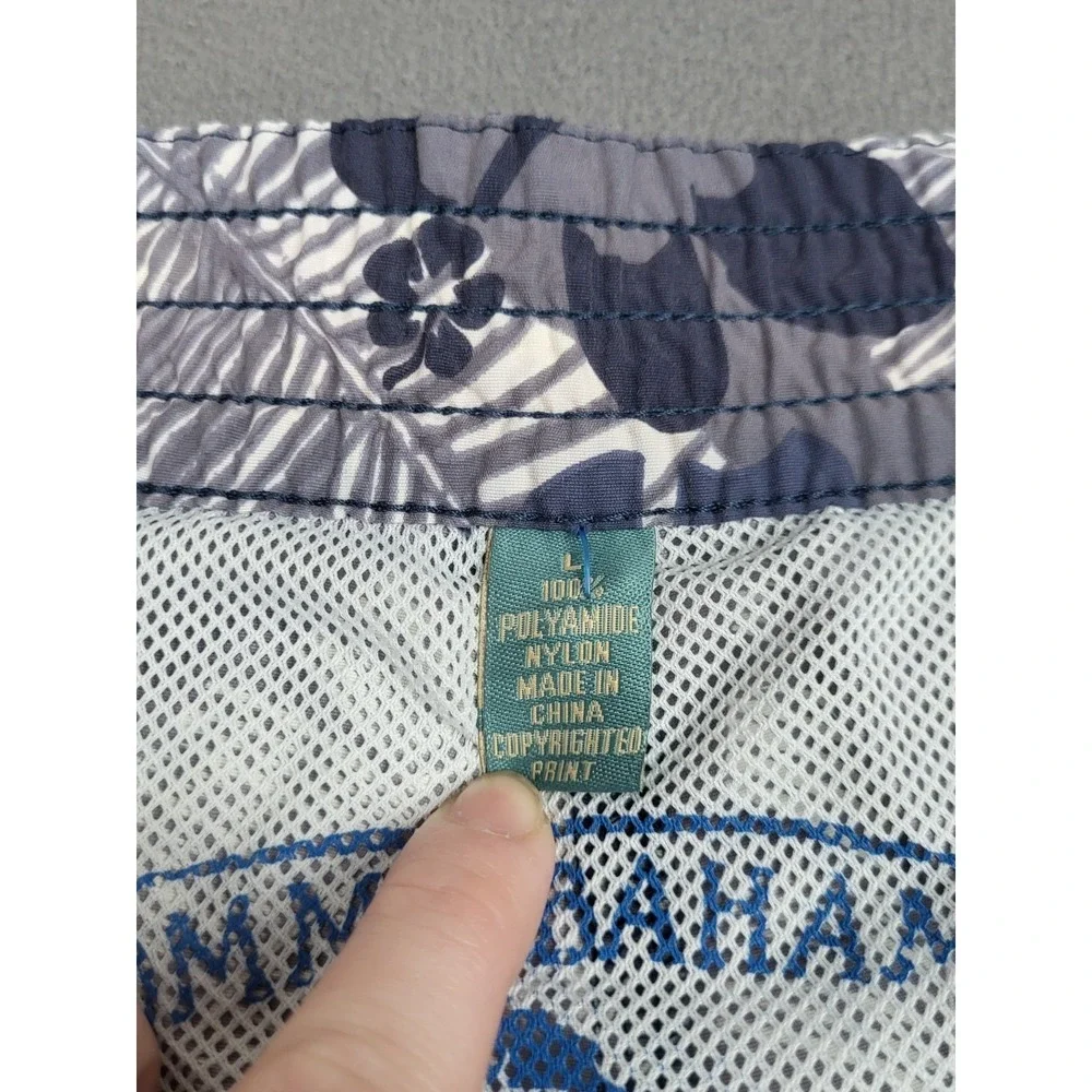 Tommy Bahama Floral Naples Swim Trunks Blue Polyester Mesh Lined Pre-own Floral‎